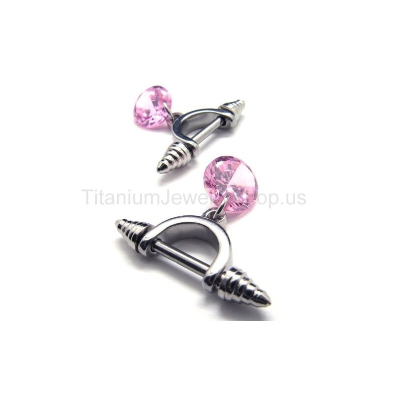 Orecchini Cold Weapon In Titanio Con Diamanti Rosa Orecchini Cold Weapon In Titanio Con Diamanti Rosa