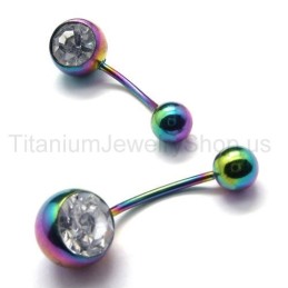 Orecchini Mini In Titanio Con Diamanti Intarsiati