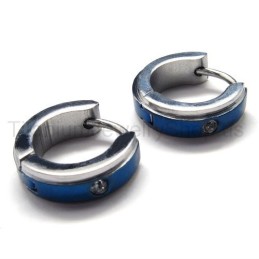 Orecchini In Titanio Blu Con Diamanti