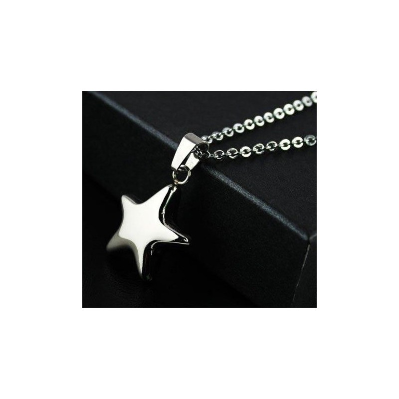 Ciondoli E Collana In Titanio Puro Con Stella D'Argento Ciondoli E Collana In Titanio Puro Con Stella D'Argento