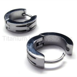 Orecchini Ad Anello In Titanio Argento