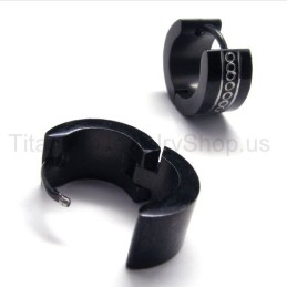 Orecchini Ad Anello In Titanio Nero