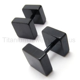 Orecchini A Barilotto In Titanio Nero