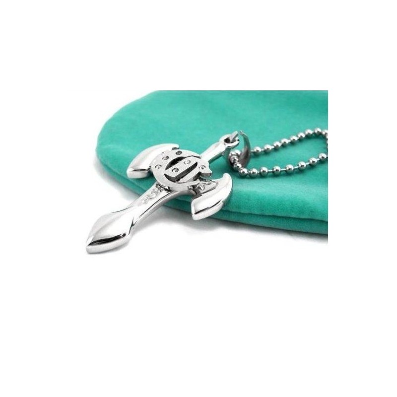 Collana Con Ciondolo A Forma Di Croce Con Spada In Titanio Puro Da Uomo Collana Con Ciondolo A Forma Di Croce Con Spada In Titanio Puro Da Uomo