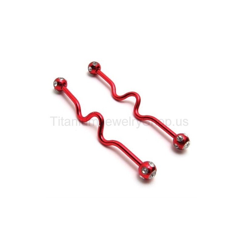 Orecchini In Titanio Rosso Intrecciato Orecchini In Titanio Rosso Intrecciato