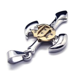 Collana Con Ciondolo A Forma Di Croce Con Spada In Titanio Puro Da Uomo