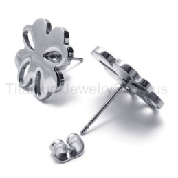 Orecchini In Titanio Con Fiori D'Argento