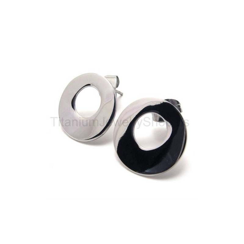 Orecchini In Titanio Con Anello In Argento Orecchini In Titanio Con Anello In Argento