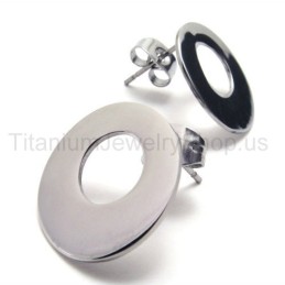 Orecchini In Titanio Con Anello In Argento