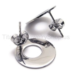 Orecchini In Titanio Con Anello In Argento