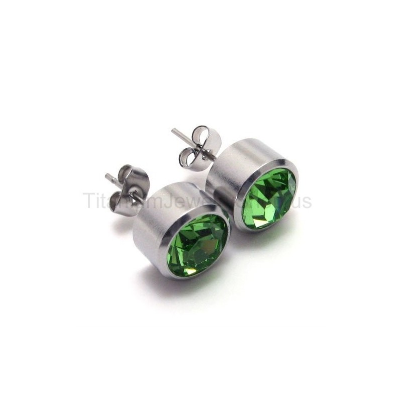 Orecchini Silver Tank Titanium Green Diamond Orecchini Silver Tank Titanium Green Diamond