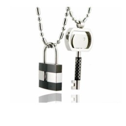 Collana Con Ciondolo A Forma Di Chiave Per Coppie Di Amanti In Titanio Puro