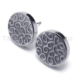 Orecchini In Titanio Argento Inciso