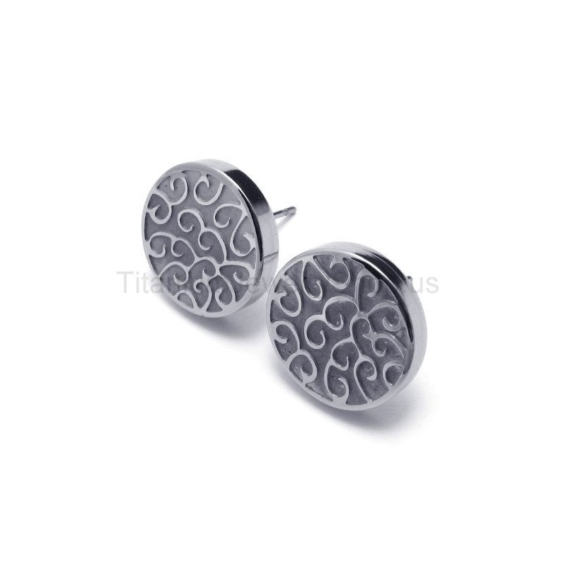 Orecchini In Titanio Argento Inciso Orecchini In Titanio Argento Inciso