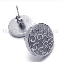 Orecchini In Titanio Argento Inciso