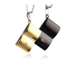Collana Per Coppie Di Amanti In Titanio Puro Con Preghiera Biblica