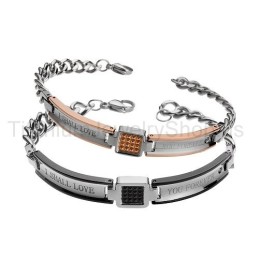Braccialetti In Titanio Per Amanti "Ti Amerò Per Sempre"