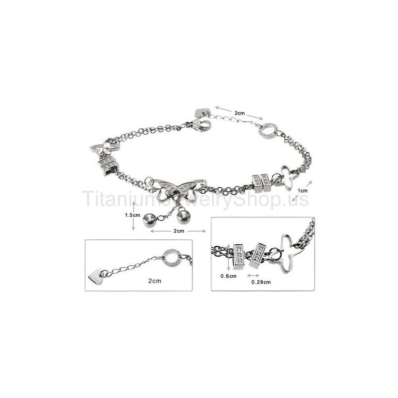 Bracciale In Titanio Con Farfalla Volante Bracciale In Titanio Con Farfalla Volante