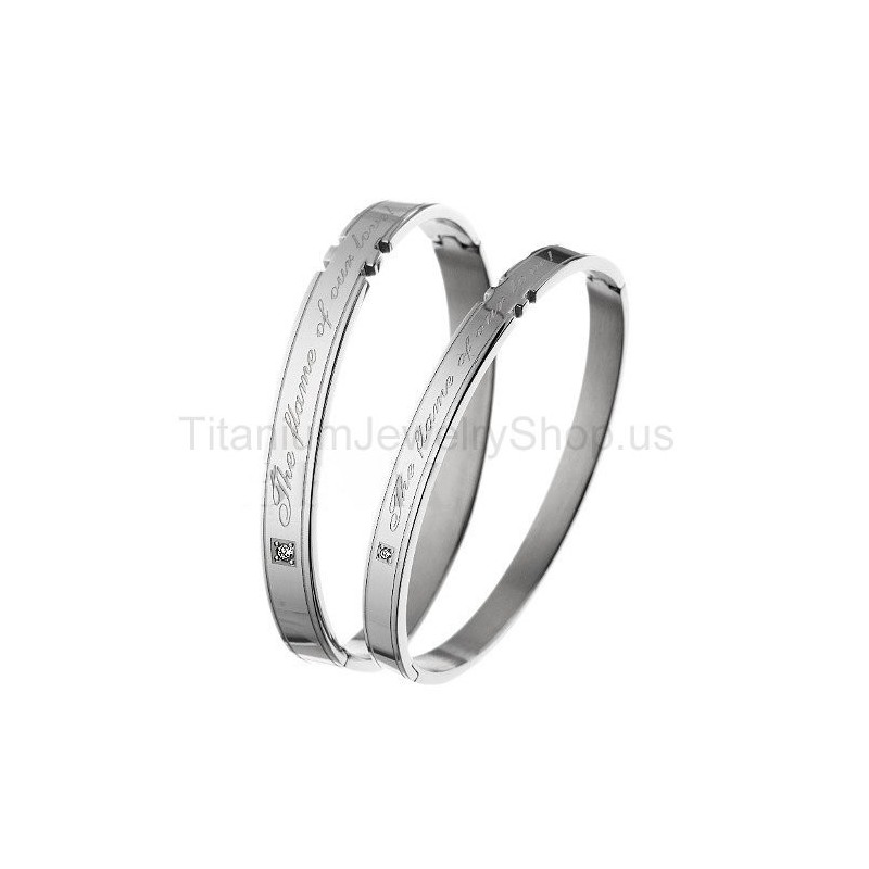 Braccialetti In Titanio "The Flame Of Our Love" Per Gli Amanti Braccialetti In Titanio "The Flame Of Our Love" Per Gli Amanti