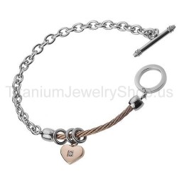 Bracciale In Titanio Sweetheart Cable