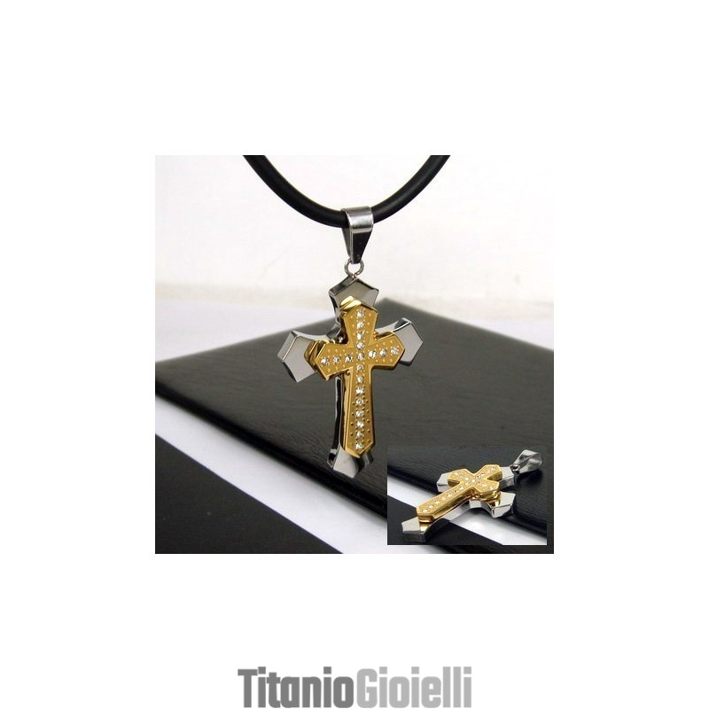 Ciondolo Esclusivo Da Uomo Con Croce In Titanio Puro - Catena Gratuita