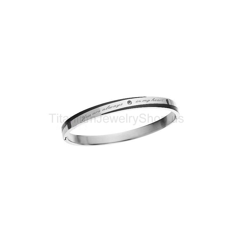 Bracciale In Titanio "Sei Sempre Nel Mio Cuore" Bracciale In Titanio "Sei Sempre Nel Mio Cuore"