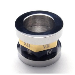 Collana Con Ciondolo In Acciaio Al Titanio Con Numero Romano Spinner (Catena Libera)