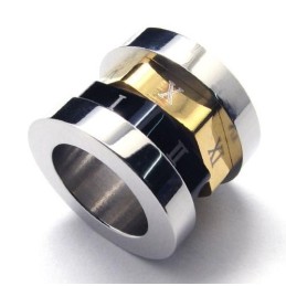 Collana Con Ciondolo In Acciaio Al Titanio Con Numero Romano Spinner (Catena Libera)
