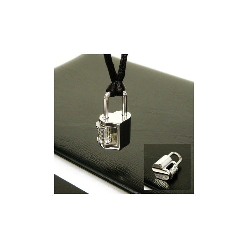 Collana Con Ciondolo A Forma Di Lucchetto Dell'Amore In Titanio Puro Collana Con Ciondolo A Forma Di Lucchetto Dell'Amore In Titanio Puro