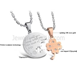 Ciondoli A Forma Di Fiore In Argento Titanio E Oro Rosa Con Strass E Catene Gratuite C599