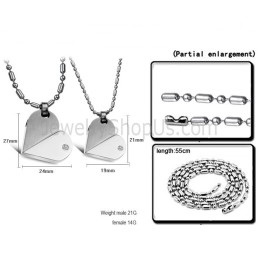 Ciondoli A Forma Di Cuore In Argento Titanio Con Strass E Catene Gratuite 111