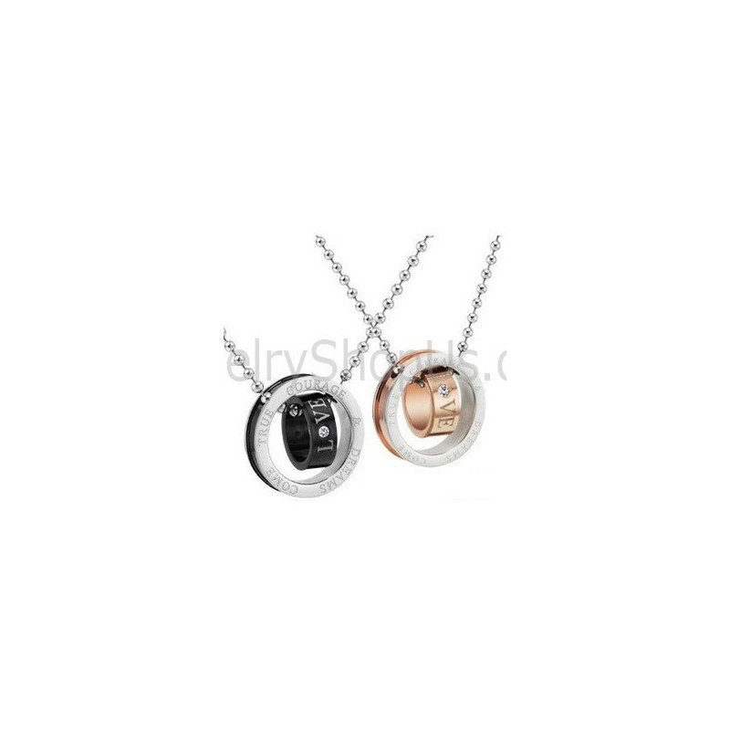 Anelli In Titanio Oro Rosa E Nero Con Pendenti Per Amanti Con Strass E Catene Gratuite C505 Anelli In Titanio Oro Rosa E Nero Con Pendenti Per Amanti Con Strass E Catene Gratuite C505
