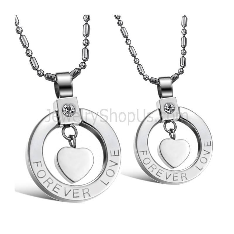 Ciondoli Per Amanti "Amore Per Sempre" A Forma Di Cuore In Argento Titanio Con Strass E Catene Gratuite C415 Ciondoli Per Amanti "Amore Per Sempre" A Forma Di Cuore In Argento Titanio Con Strass E Catene Gratuite C415