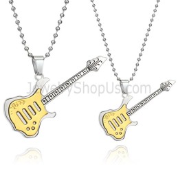 Ciondoli In Titanio E Oro Per Amanti Della Chitarra Con Catene Gratuite C343