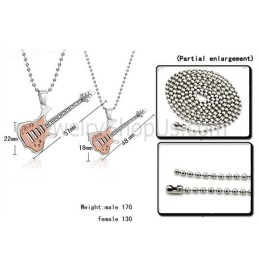 Ciondoli In Titanio E Oro Rosa Per Amanti Della Chitarra Con Catene Gratuite C343