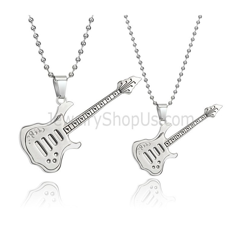 Ciondoli In Argento Titanio Per Amanti Della Chitarra Con Catene Gratuite C343 Ciondoli In Argento Titanio Per Amanti Della Chitarra Con Catene Gratuite C343