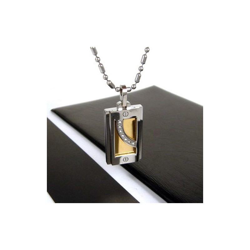Collana Con Ciondolo In Titanio Puro Con Pietre Preziose Di Alta Qualità Per Uomo Collana Con Ciondolo In Titanio Puro Con Pietre Preziose Di Alta Qualità Per Uomo