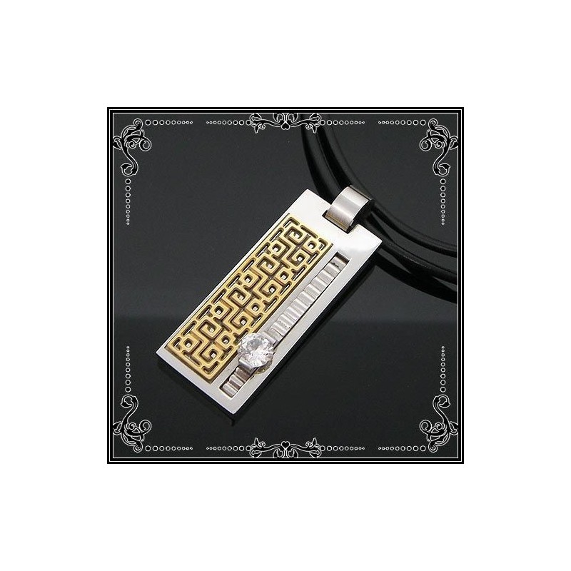 Collana Con Ciondolo In Titanio Puro Con Pietra Preziosa A Forma Di Glifo Nobile, Catena Gratuita Collana Con Ciondolo In Titanio Puro Con Pietra Preziosa A Forma Di Glifo Nobile, Catena Gratuita