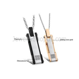 Ciondoli A Forma Di Cuore In Titanio Oro Rosa E Nero Con Strass E Catene Gratuite C362
