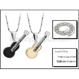 Ciondoli Per Amanti Della Chitarra In Titanio Oro Rosa E Nero Con Strass E Catene Gratuite 188