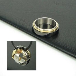 Collana Con Ciondolo In Titanio Puro A 3 Cerchi E 3 Colori, Catena Gratuita