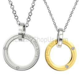 Anelli In Argento E Oro Al Titanio "Lock Our Love", Pendenti Per Amanti Con Diamanti E Catene Gratuite C350