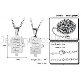 Ciondoli In Argento Titanio Con Ciondolo A Forma Di Puzzle Con Catene Gratuite C538