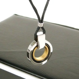 Collana Con Ciondolo In Titanio Puro A 3 Cerchi Da Uomo, 3 Colori, Catena Gratuita