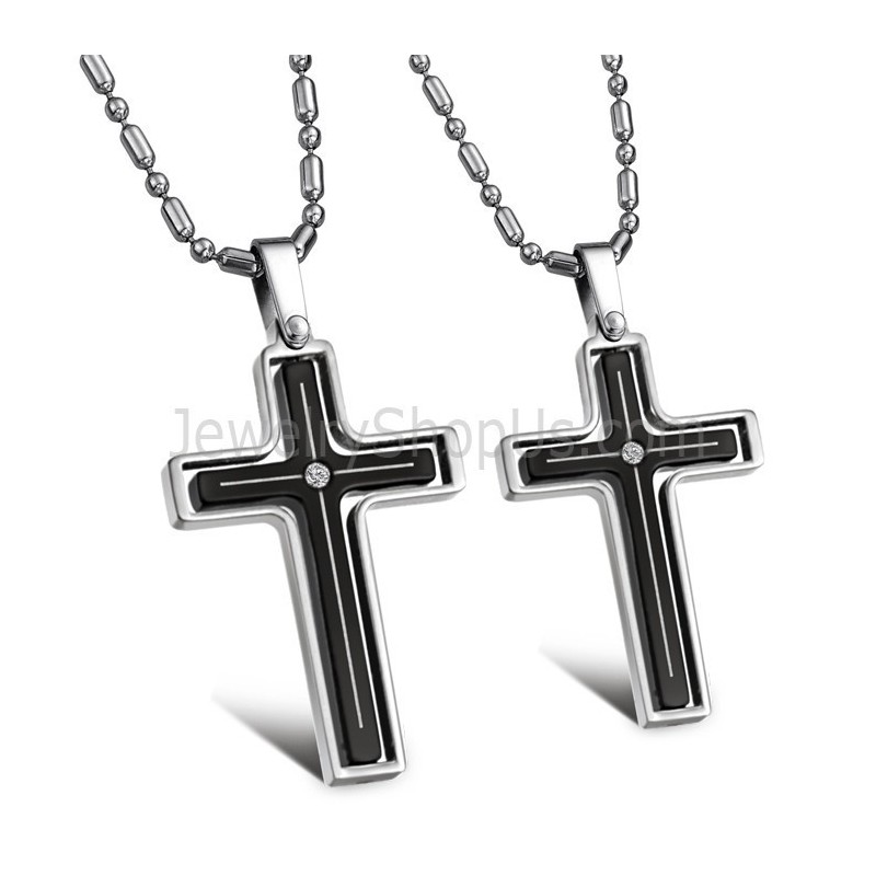Ciondoli A Forma Di Croce Con Intarsi In Titanio, Strass E Catene Gratuite 116 Ciondoli A Forma Di Croce Con Intarsi In Titanio, Strass E Catene Gratuite 116