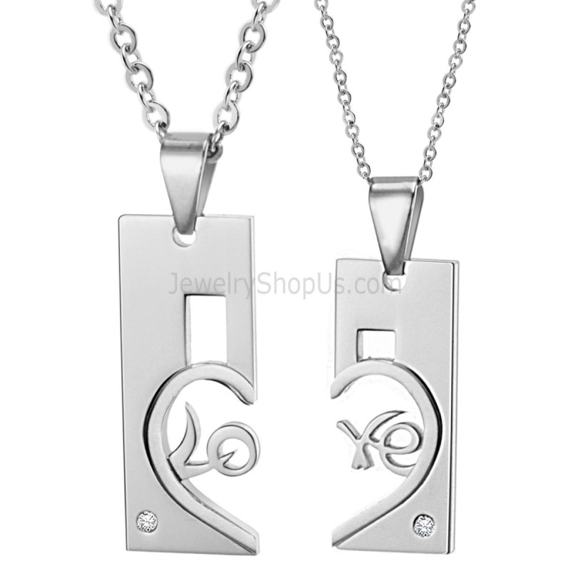 Ciondoli In Argento Titanio Con Motivo Rettangolare E A Forma Di Cuore, Diamanti E Catene Gratuite C539 Ciondoli In Argento Titanio Con Motivo Rettangolare E A Forma Di Cuore, Diamanti E Catene Gratuite C539