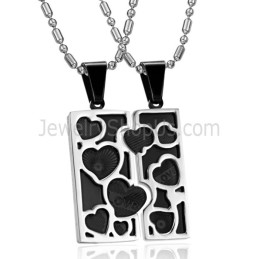 Ciondoli A Forma Di Puzzle Con Ciondolo In Argento Titanio E Nero Con Catene Gratuite C733