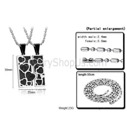 Ciondoli A Forma Di Puzzle Con Ciondolo In Argento Titanio E Nero Con Catene Gratuite C733