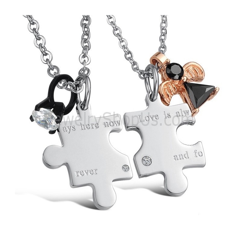 Ciondoli In Argento Titanio "L'Amore È Sempre Qui, Ora E Per Sempre" Con Strass E Catene Gratuite C608 Ciondoli In Argento Titanio "L'Amore È Sempre Qui, Ora E Per Sempre" Con Strass E Catene Gratuite C608