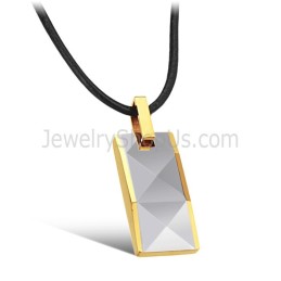Ciondolo In Argento Tungsteno Con Design Intricato E Sfaccettato Con Placcatura In Oro 18 Carati C630